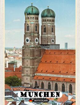 Schönes Holzschild München Frauenkirche Wandbild 20x30 cm - München