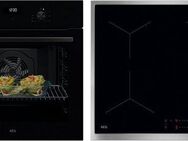 AEG Backofen-Set HH24BSIB, Aqua Clean, Wasserdampfreinigung des Ofens, Autarkes Kochfeld mit SuperFlat Rahmen