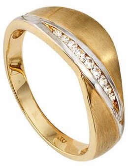 JOBO Goldring, 333 Gold bicolor mit Zirkonia