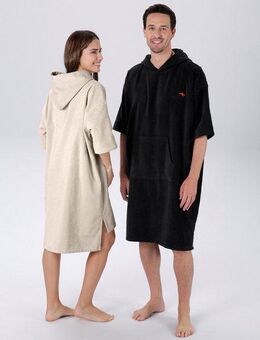 KangaROOS Badeponcho Summer, ideal für Sauna, Spa & im Urlaub, Damen & Herren, Midilänge, Baumwolle, Kapuze, ohne, Surfponcho, mit Bauchtasche, 100% Baumwolle, Frottee