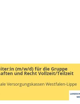 Sachbearbeiter:in (w/m/d) für die Gruppe Mitgliedschaften und Recht Vollzeit/Teilzeit - Münster