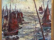 Signiertes ÖL Gemälde Professor Berrick "Segelboot Regatta" - Köln