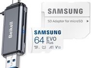 OTG DUAL Twin Speicherkartenleser Beikell, USB 3.0 Typ A & Typ C, SD & MicroSD Laufwerke, Samsung EVOPlus MicroSDXC 64GB mit einer Datenübertragung von bis zu 130MB/s, inklusive SD-Adapter - Fürth