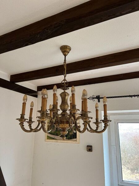 Lampe, Kronleuchter, Messinglkronleuchter 16 Flamig - Owingen