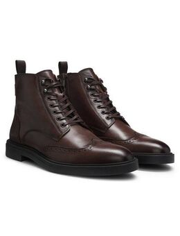 BOSS Calev_Halb_ltbrfb Schnürstiefelette Schnürboots, Business-Stiefelette mit Reißverschluss