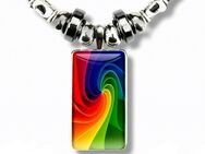 Regenbogen Anhänger Halskette Modeschmuck Farbig Rechteck 15,90* - Villingen-Schwenningen