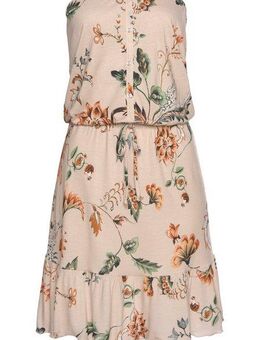 Buffalo Bandeaukleid mit Zierknopfleiste, Minikleid, Sommerkleid, schulterfrei