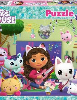 Schmidt Spiele Puzzle Miau-ziger Partyspaß von Gabby's Dollhouse, 40 Puzzleteile, mit Glitzereffekt, Made in Europe