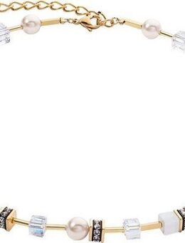 COEUR DE LION Collier Schmuck Edelstahl GeoCUBE® Iconic Pearl Mix Würfelkette, 4081/10, Made in Germany - mit Schmuckstein - mit Swarovski® Perle
