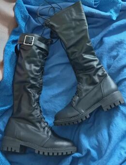 PU schwarze, lange Stiefel Gr 42 - Köln