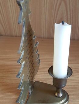 g18) Messing Kerzenständer mit Text ; 1995 ; Kerzenhalter Kerzenleuchter Tannenbaum - Garbsen