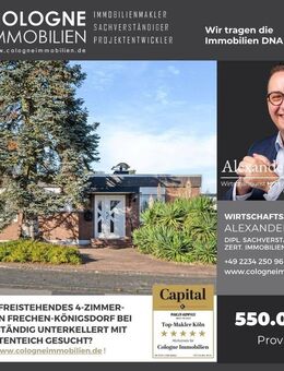 FREISTEHENDER 4 bis 5-ZIMMER-BUNGALOW IN FRECHEN-KÖNIGSDORF VOLLSTÄNDIG UNTERKELLERT MIT GARAGE - Frechen