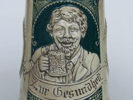 Bierkrug mit Trinklied-Vers u. schönem Relief, ca. 20er-Jahre oder älter - Münster