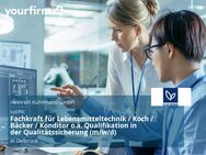 Fachkraft für Lebensmitteltechnik / Koch / Bäcker / Konditor o.ä. Qualifikation in der Qualitätssicherung (m/w/d) - Delbrück