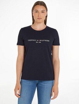 Tommy Hilfiger Rundhalsshirt HERITAGE HILFIGER C-NK REG TEE mit gesticktem Tommy Hilfiger Linear Logo-Schriftzug