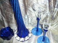 Vintage 4 x Rauchglas/blau/Vase 50cm /Kerzenhalter/Teelichthalter KEIN VERSAND!! - Berlin