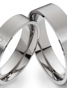 Titanringe Eheringe T055 mit Zirkonia oder Diamant - Aholming