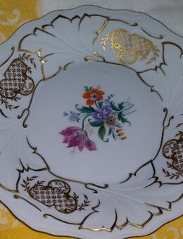 Teller Weimarer Porzellan Retro Hip Vintage  Goldrand Blumenmuster - Berlin Lichtenberg