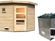 Karibu Saunahaus Tore, BxTxH: 231 x 196 x 226 cm, 38 mm, (Set) moderne Tür, Ofen 9 KW externe Strg easy