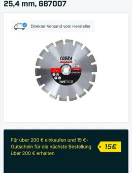 Cobra Asphalt Dyamantscheibe - Illingen (Saarland)