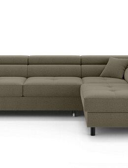OTTO home Ecksofa AADEN Schlafsofa mit verstellbaren Kopfstützen, B/T/H: 254/199/90 cm, mit Bettfunktion und Bettkasten, Ottomane rechts/links bestellbar