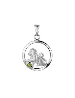 Vivance Kettenanhänger 925/- Sterling Silber rhodiniert Sternzeichen Löwe Monatsstein