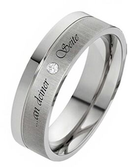Damenring Titanring DT002 mit Stein Außengravur - Aholming