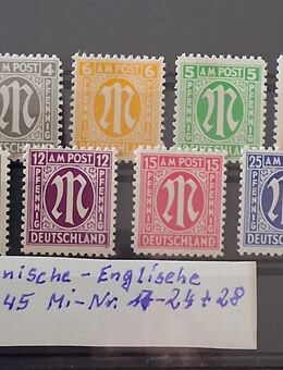 Amerikanische-Britische Zone 1945 17 - 24 + 28 postfrisch - Görlitz