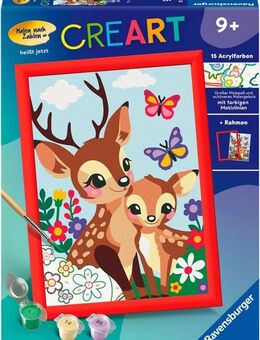 Ravensburger Malen nach Zahlen CreArt, Fröhliche Hirsche, Made in Europe