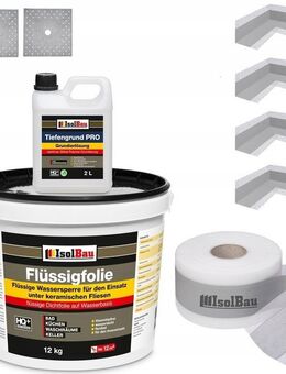 IsolBau FLEXIBLE FLÜSSIGFOLIEN-BAD-ISOLIERUNG Badezimmer-Abdichtungsset 12kg Premium - Wuppertal