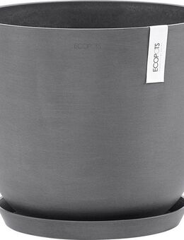 ECOPOTS Blumentopf Oslo 35 + Wassersystem Grau, für innen und außen: frostsicher, bruchsicher und lichtbeständig