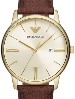 Emporio Armani Quarzuhr AR11610, Armbanduhr, Herrenuhr, Datum, analog, Lederarmband