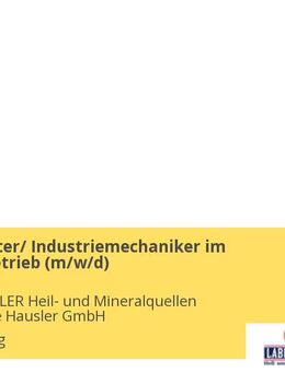 Instandhalter/ Industriemechaniker im 2-Schichtbetrieb (m/w/d) - Schierling