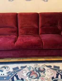 Schöner 3er-Sofa & Sessel in Bordeauxrot – gepflegt & bequem! - Brüggen (Burggemeinde)