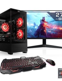 CSL AeroVision V24423 Gaming-PC-Komplettsystem (27", AMD Ryzen 7 7800X3D, GeForce RTX 5070, 64 GB RAM, 4000 GB SSD)