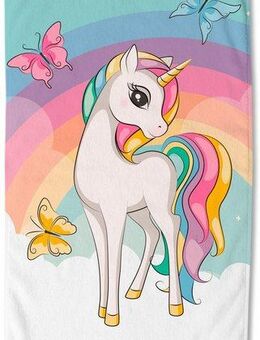 good morning Strandtuch Dash, Microfaser (1-St), Mikrofaser, 75x150, Schnelltrocknend, Strand, Kind, Mädchen, Einhorn