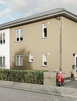 "Gemeinsam baut hier jeder seine individelle Doppelhaushälfte: Perfekt für die junge Familie - Alles drin was du brauchst." - Hauptstuhl