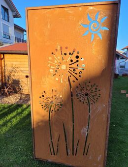 Sichtschutz "3 Pusteblumen " Edelrost Paravent Windschutz - Kraftisried