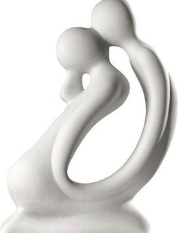 GILDE Dekofigur Skulptur Kuss, weiß (1 St), Dekoobjekt, Höhe 42 cm, handgefertigt, aus Keramik, Wohnzimmer