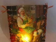 Stimmungs- Windlicht "Weihnachtsmann bei der Arbeit" handmade NEU - Erkelenz