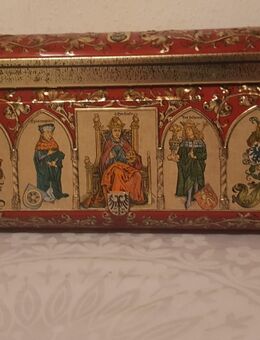 Alte Blechtruhe mit Motiv - Stadthagen