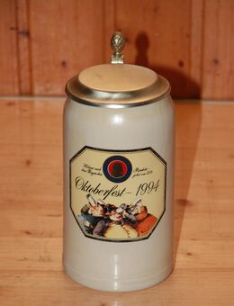 Paulaner München Oktoberfest 1995 Bierkrug mit Deckel 1 L Keramik Steingut Steinzeug - Borken