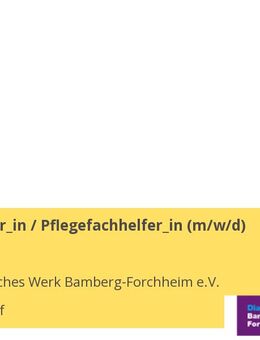 Pflegehelfer_in / Pflegefachhelfer_in (m/w/d) Teilzeit - Frensdorf