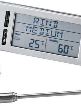 RÖSLE Bratenthermometer, digitaler Kerntemperaturmesser, –20 °C bis +250 °C, Edelstahl 18/10