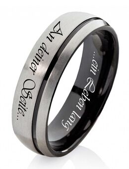 Herrenring Titanring HT137E mit Aussengravur - Aholming