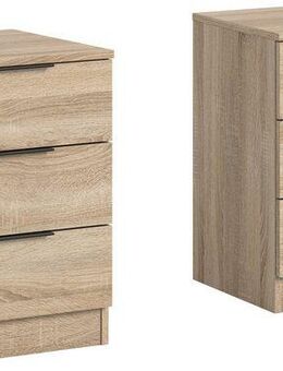 Home affaire Nachtkommode Skarde 2 Nachttische, jeweils Breite: 45 cm (Set, 2 St., Sie bekommen 2 Nachttische im Set), Skarde, 2er Set Nachtkommode, 3 Schubkästen, Sonoma Eiche NB