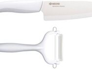 KYOCERA Messer-Set (Set, 2-tlg., 1 x Santokumesser, 1 x Sparschäler), extrem scharfe Hochleistungskeramik-Klinge