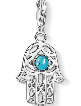THOMAS SABO Charm-Einhänger Fatimas Hand, mit Türkis-Imitat