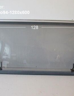 Bürstner Wohnmobil-Fenster ca 128 x 60 gebr. Roxite 94 D399 (zB für Fiat290 Aufbau BJ94) Sonderpreis (Folienreste komplette Innenscheibe) - Schotten Zentrum