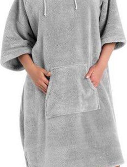 my home Badeponcho Lillou, ideal für Sauna, Spa & im Urlaub, Langform, Microfaser, Kapuze, ohne, weich und kuschelig, Fleece, Unisex, für Damen und Herren, Surfponcho